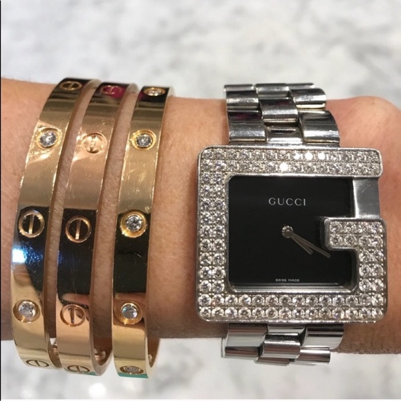 Gucci 3600M G Diamond Bezel Stainless Steel Watch - Picture 5 of 9